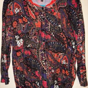 Premise Multicolor Paisley Sweater Blouse